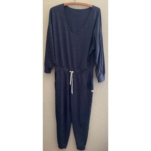 Vuori Long Sleeve Jumpsuit Heathered Navy Blue